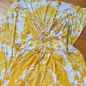 Yellow and White Patterned Dress